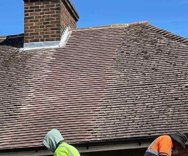 This is a photo of a roof which has just been repaired. Works carried out by LPO Roofing Kempston